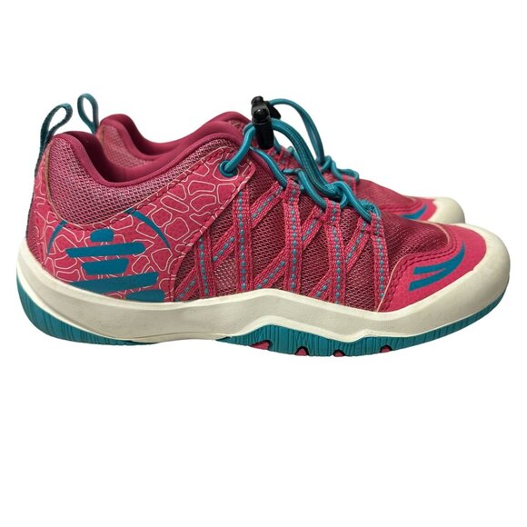 Kamik Scout Sneakers Little Girls Size 13 Pink Blue Mesh Pull Cord Hiking Shoes - Picture 2 of 15